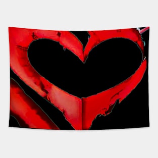 angry romantic red heart Tapestry