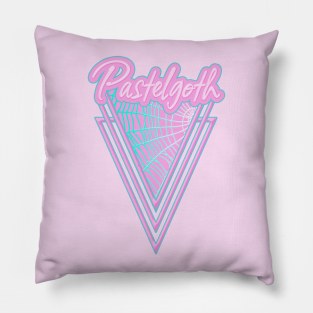 Spooky cute Pastelgoth lettering Spiderweb Kawaii Pillow