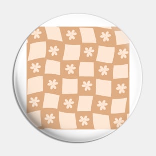 Large Floral Checker Board - Warm Neutrals Pin
