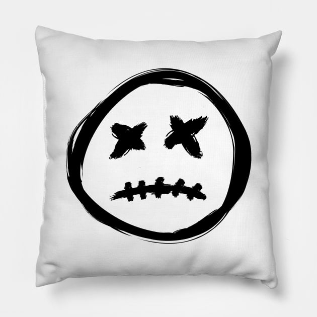 Dead Smiley Pillow by INpressMerch