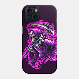 Fiery Grim Reaper on the Attack Phone Case