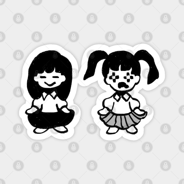 monoe and monoko sister sprite redraw yume nikki Magnet by mudwizard