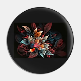 Abstract Floral Garden Botanical Print Pin