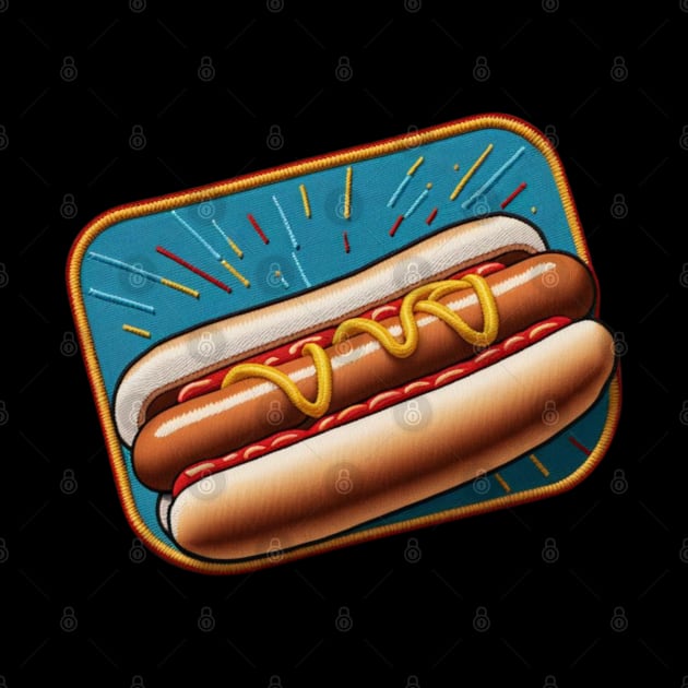 Hotdog Embroidered Patch by Xie