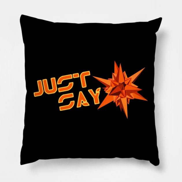 Tron Bit - Just Say NO Pillow by DistractedGeek