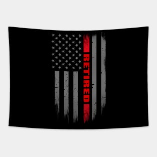 Retired Firefighter - Thin Red Line Flag Tapestry