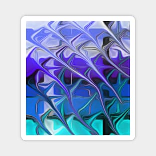 Brush strokes mint blue purple Magnet