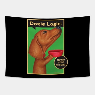 Classic pose for Doxie Dog on Dachshund Begging for Food tee Tapestry