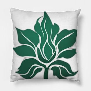 Elegant Green and White Floral Design No. 514 Pillow