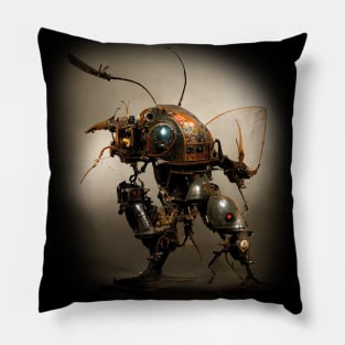 Ancient Rusty Cyborg Cockroach Pillow