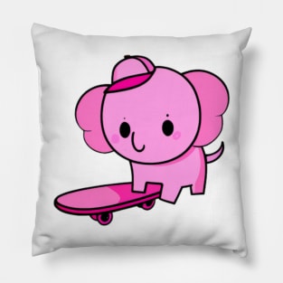 Cute Pink Elephant Skateboard Pillow