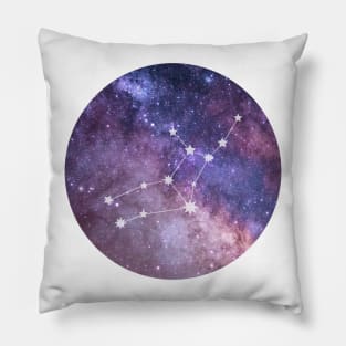 Virgo Sign in the Dark Pink Starry Night Sky Pillow