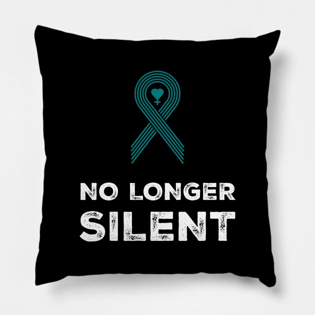 No Longer Silent, Sexual Assault Awareness Month Pillow by Adam Brooq