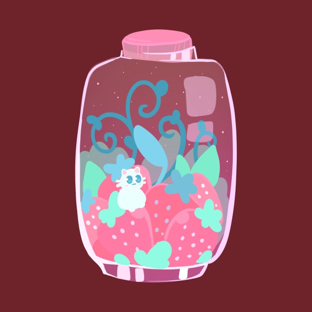 Strawberry Catto Jar by silly cattos