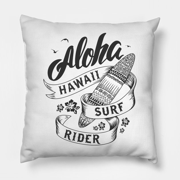 HAWAII SURF RIDER Pillow by zackmuse1