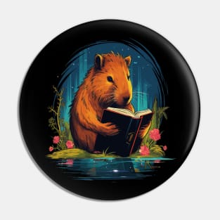 Capybara Reads Book Pin