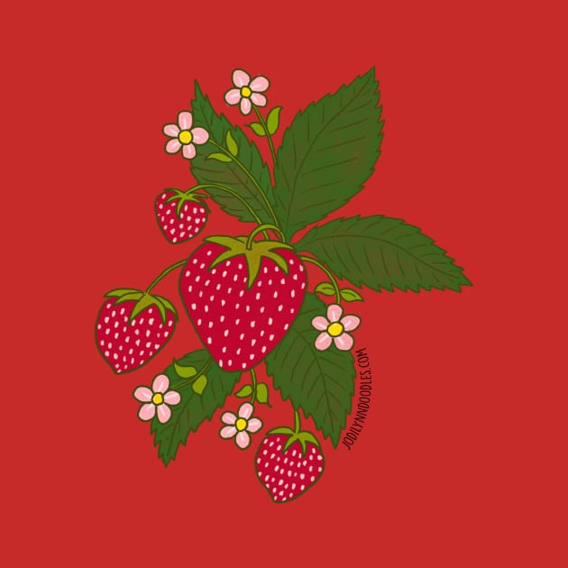 Strawberry flowers by JodiLynnDoodles