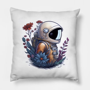 Astronaut and flowers Pillow