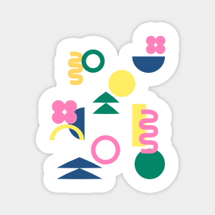 Simple Abstract Whimsy Shapes in Bright Colors Magnet