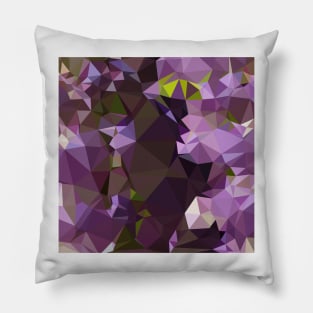 Rich Lilac Purple Abstract Low Polygon Background Pillow