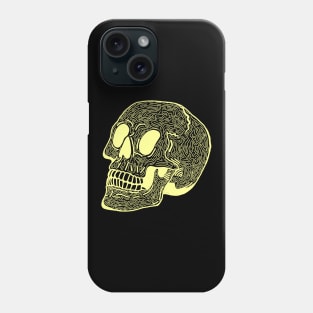 Skull Doodle (Yellow) Phone Case