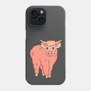 Cute highland cow is ready for Valentines party Phone Case