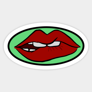 woman face. Sticker for Sale by saya :lip biting emoji