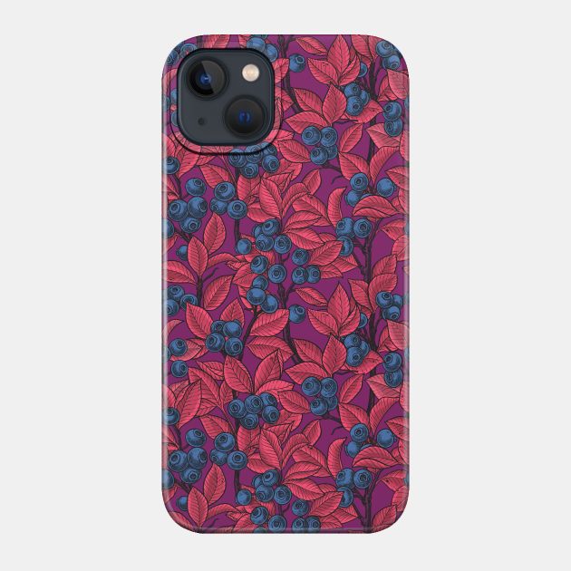 Blueberries - blue and red - Blueberries - Phone Case