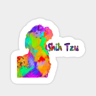 Shih Tzu Colorful Doggie Magnet