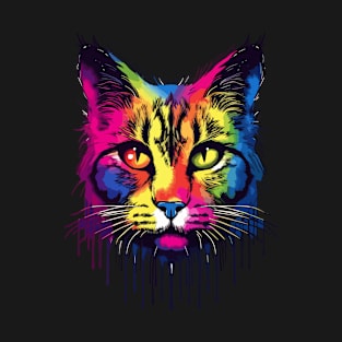 Beautiful Cat in a multicolored design. T-Shirt