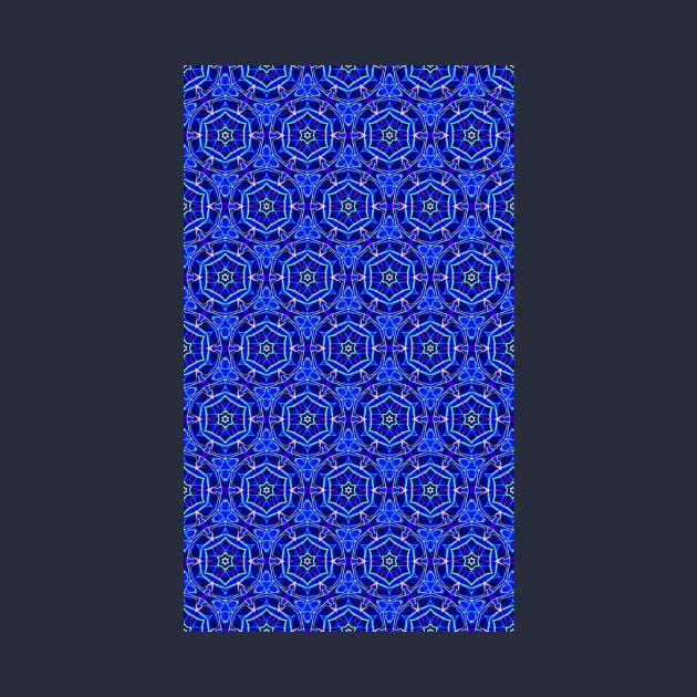 Electric Blue Kaleidoscopic Pattern by Amanda1775