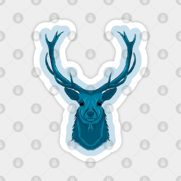 Blue deer parable of the forest god Magnet by FaizDorpy