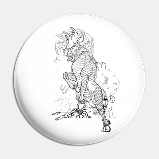 Pencil hand-drawn Kirin Pin