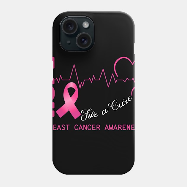 Hope For A Cure Breast Cancer Awareness Support Breast Cancer Warrior Gifts Phone Case by ThePassion99