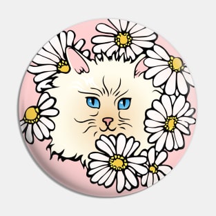 Kitten in the flower bed Pin