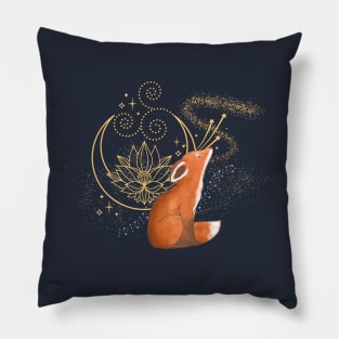 Shimmering Cosmic Fox Totem Pillow