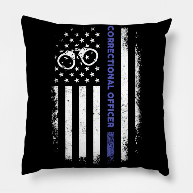 Proud Correctional Officer Flag Pillow by QUYNH SOCIU