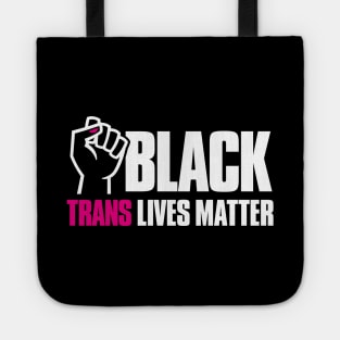 Black Trans Lives Matter Black transgender LGBTQ protesting  fist with nail polish Tote