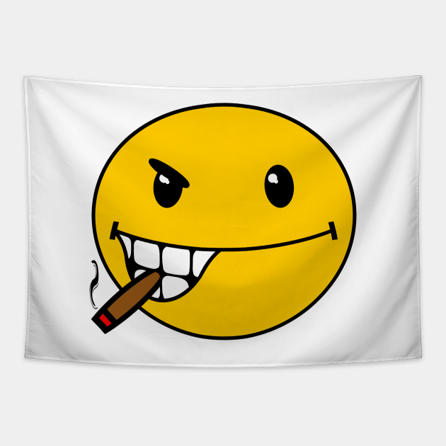 Half Bad and Half Good Smiley Face Tapestry TeePublic