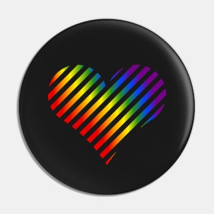 Rainbow LGBT Heart on dark Background Pin