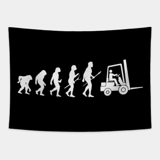 Funny Forklift Driver Evolution Warehouse Worker Tapestry