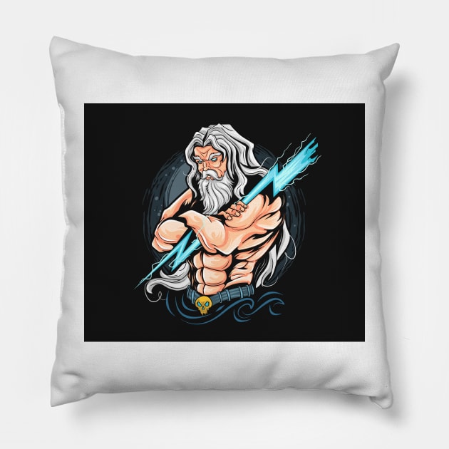 Zeus swings Pillow by timegraf