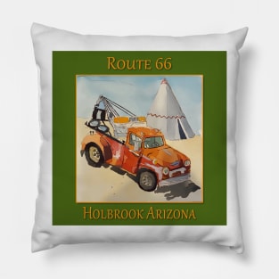 Holbrook Arizona Route 66 Tee Pee and Wrecker Pillow