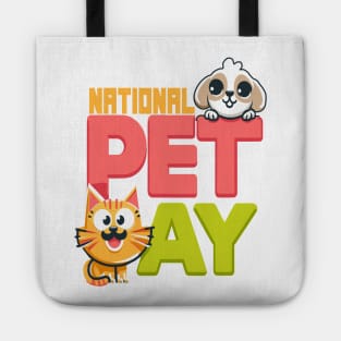 National Pet Day Fun: Cheerful Cat & Dog Tote