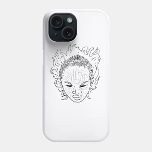 Scary Shaman Monster Horror Black Lineart Phone Case