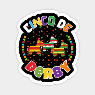 Funny Horse Racing Vintage Cinco De Derby KY Derby Horse Magnet