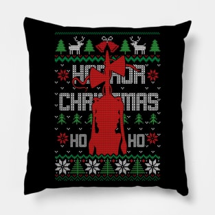 Scary Siren Head Horror ugly christmas sweater Pillow