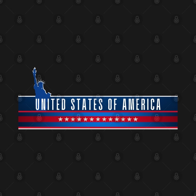 United States of America Blue Red White Stars by Yiorgos Designs