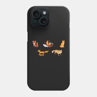 Cute adorable fun baby fox cub sticker pack Phone Case