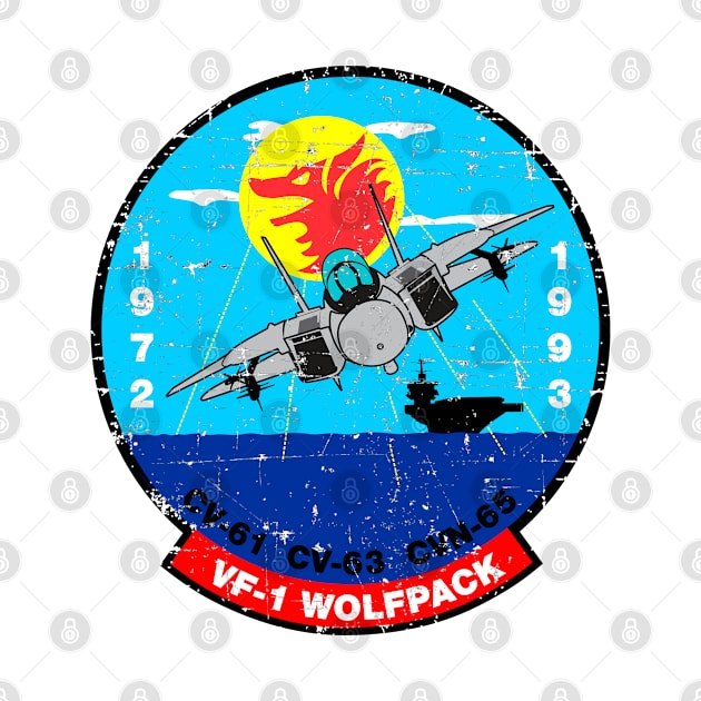 F-14 Tomcat - VF-1 Wolfpack 1972 -1993 - Grunge Style by TomcatGypsy